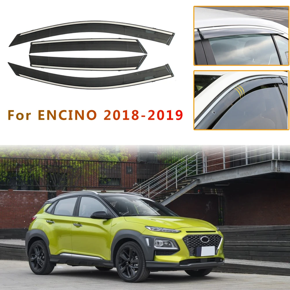 

Window Deflectors For Hyundai ENCINO 2018 2019 Car Styling Wind Decoration Guard Vent Visor Rain Guards Cover Accessorie 4Pcs