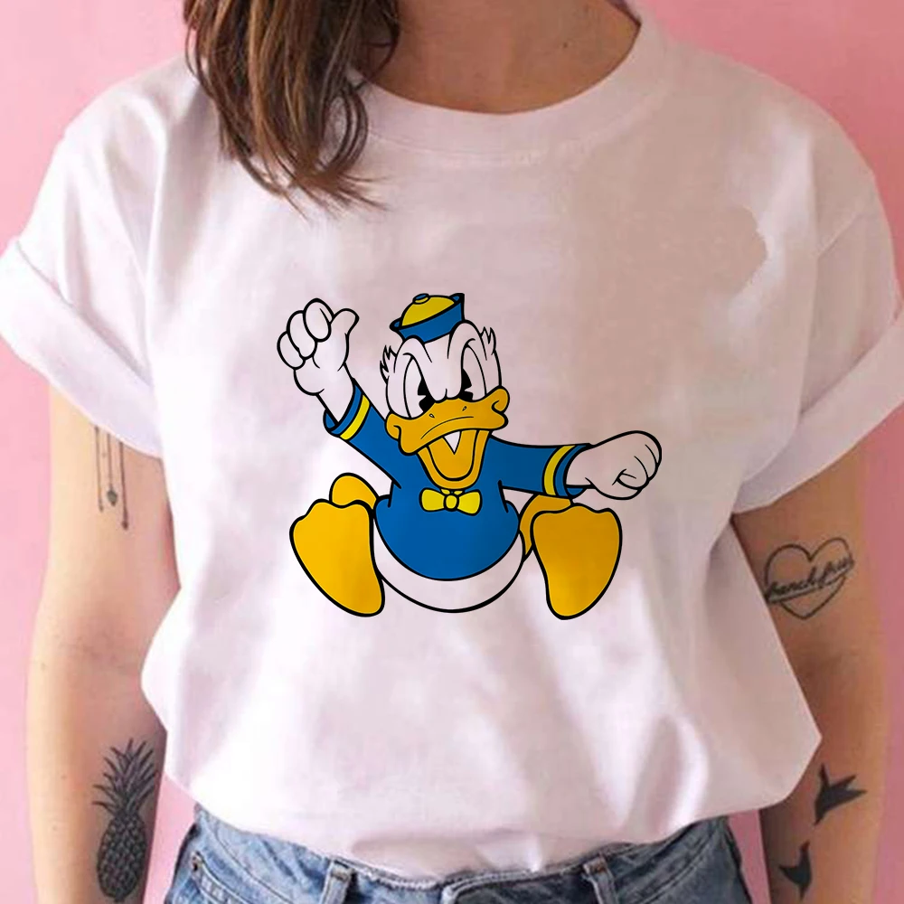 

Donald Duck Very Angry Print Women T-shirt Minimalist Catoon Short Sleeve Hipster Exquisite Disney Brand 2021 Camiseta Tumblr