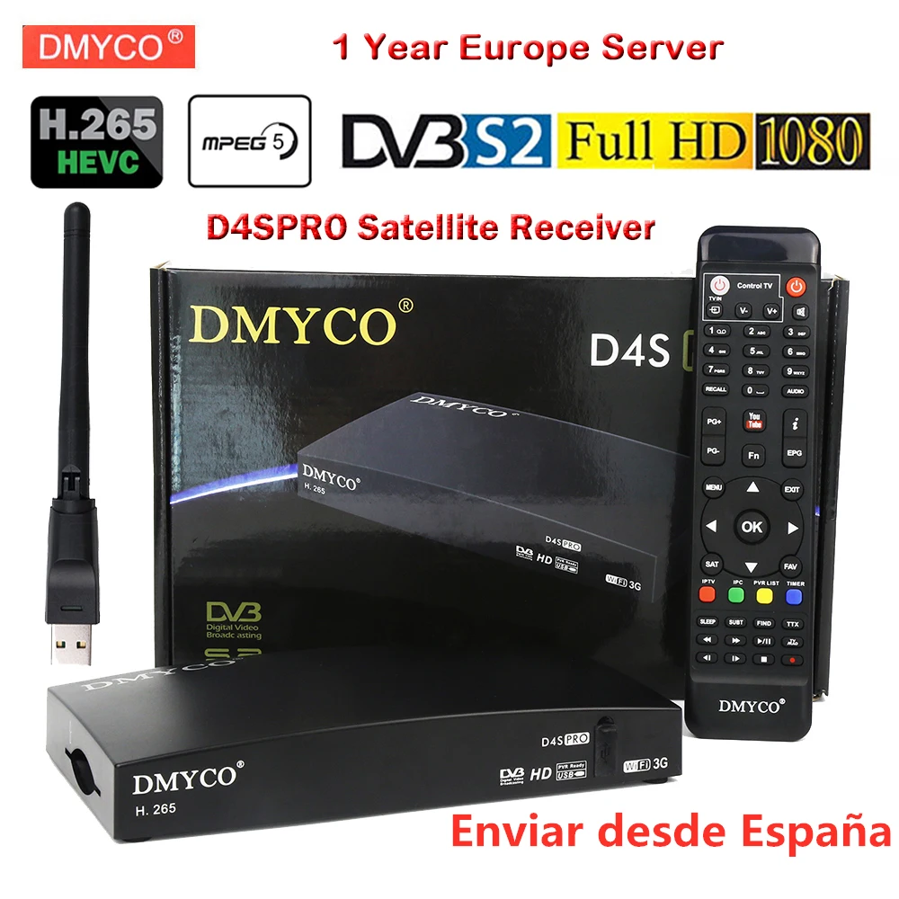 DVB S2 спутниковый ресивер 1 год Европа 7 кабельный сервер HD 1080P Новая версия H.265 MPEG 5