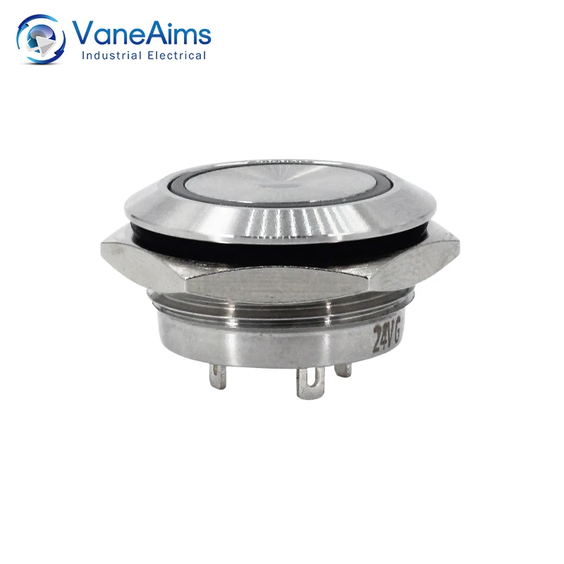 Сверхкороткий металлический кнопочный переключатель символ узора на заказ