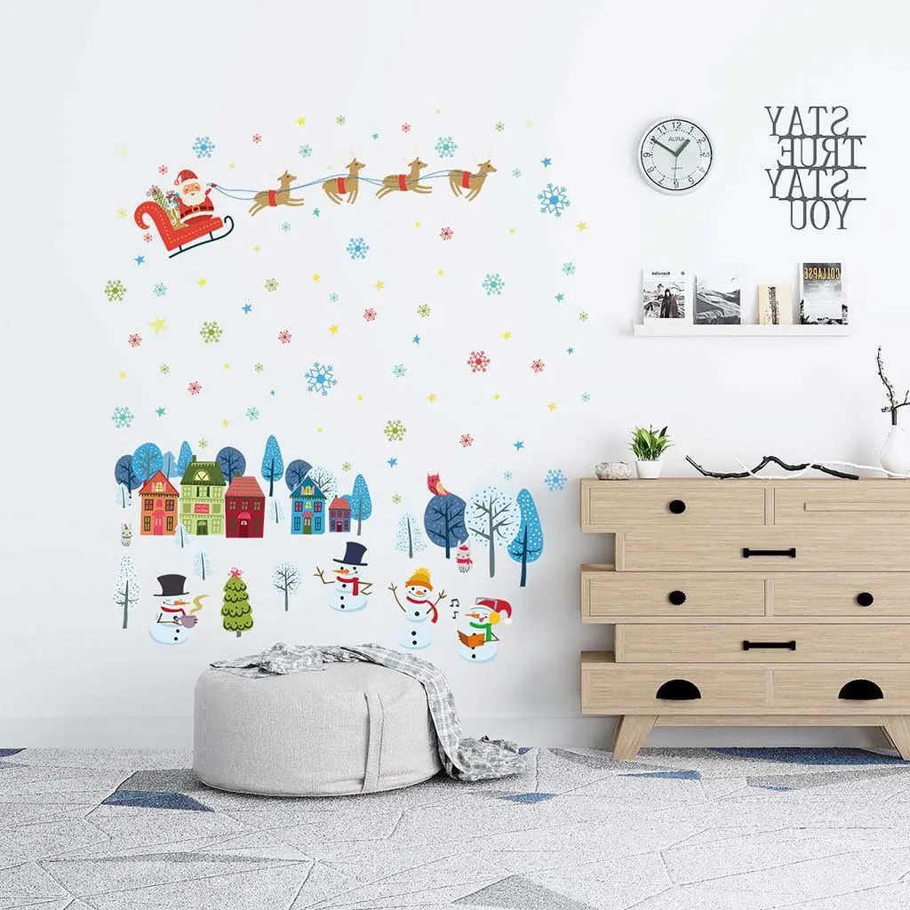 Веселый Рождественский фон наклейки на стену виниловые художественные стены