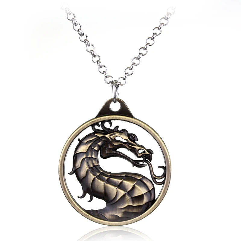 Game Mortal Kombat Necklace Animal Dragon Pendant Simple Pendant Necklace Men Choker Chain Collar Gift