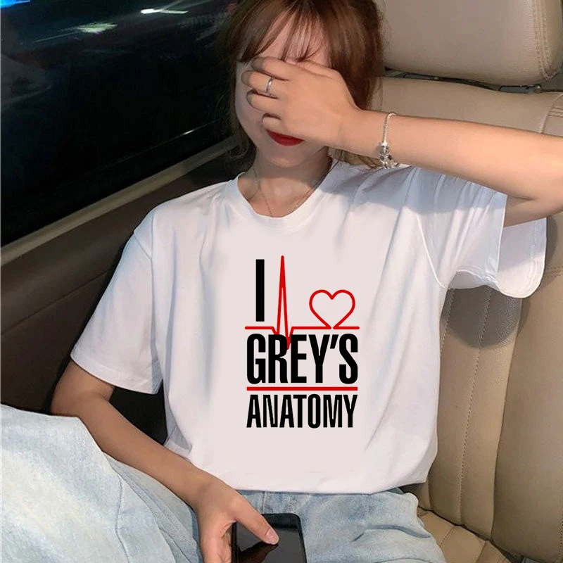 

Graphic Tees Tops Grey Theme Tshirts Women Funny T Shirt O-neck T-shirt White Tops Casual Short Camisetas Mujer_T-Shirt