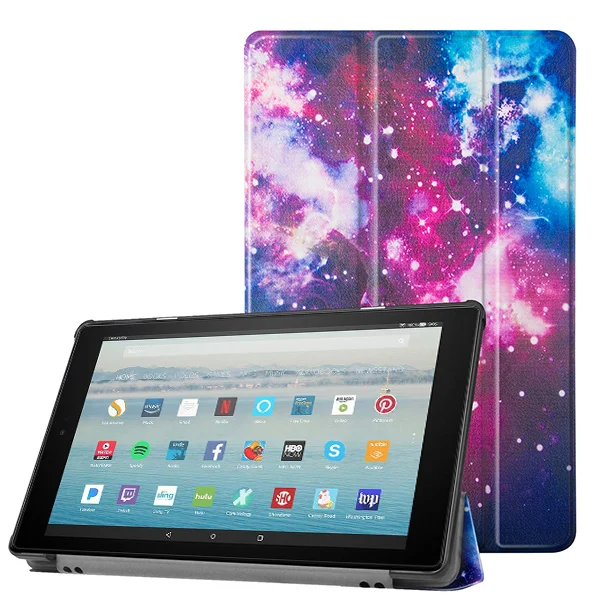 19FIRE10 SY YHX Складной чехол для amazon Kindle Fire HD 10 чехол для amazon fire HD 10 Чехол-книжка из искусственной кожи+ подарок - Цвет: 19FIRE10 SY YHX