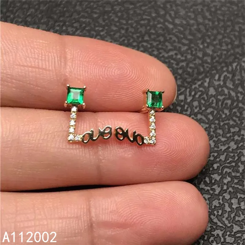 KJJEAXCMY fine jewelry natural Emerald 925 sterling silver women earrings new Ear Studs support test luxury popular