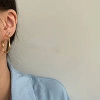 fashiontexture twisted circle stud earrings for women girls korean simple temperament metal hoop earring party wedding jewelry