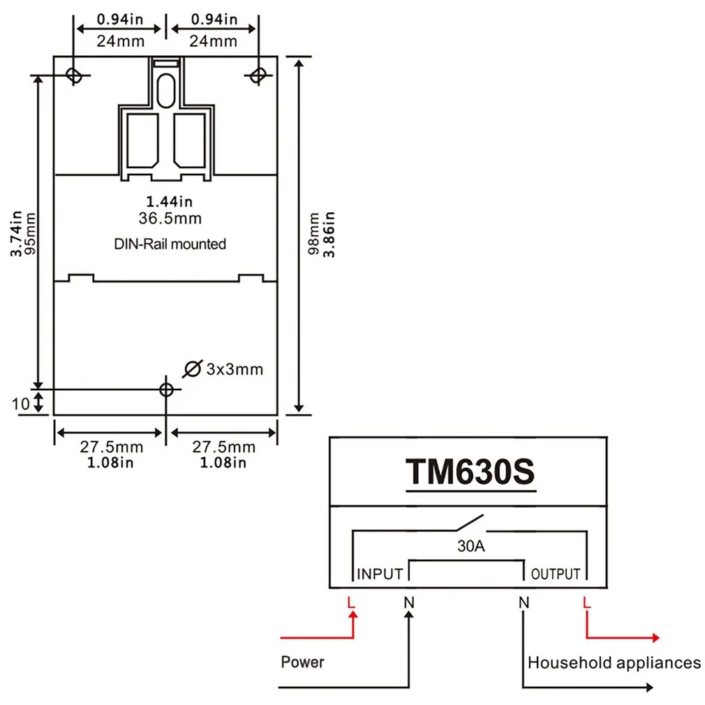 

SINOTIMER TM630S Heavy Load 7 Days Lighting Electronic Digital Weekly Timer With 2 Second Interval And Direct Output Power