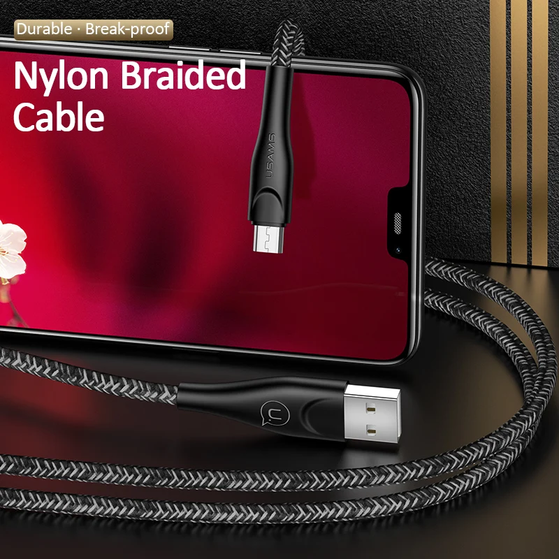 Кабель Micro USB USAMS для Xiaomi Redmi зарядный кабель передачи данных Android Samsung шнур 1 м 2 3 |
