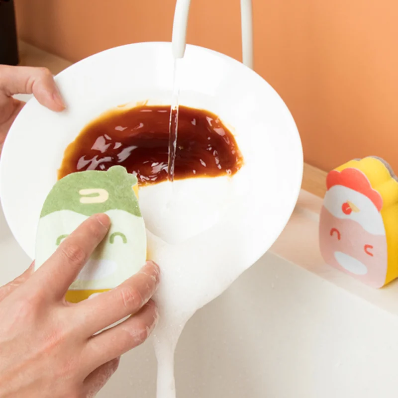 

Cute Dishwashing Sponge Washable Magic Wipe Microfiber Nano Sponge Block Pot Bowl Scouring Pad Kitchen Cleaning Eraser 2021 New