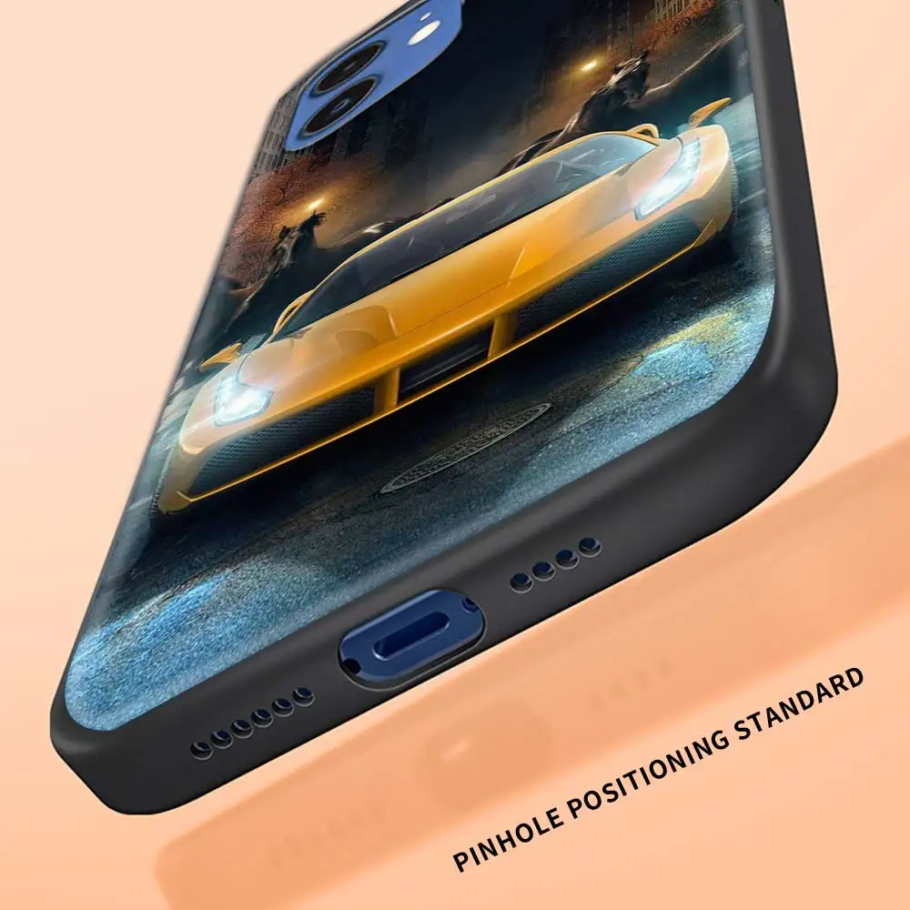 

Black Case for iPhone 7 8 SE 11 12 Pro Max 2020 Plus X XR XS MAX 12 Mini Silicone Phone Coque Fundas Cool Car