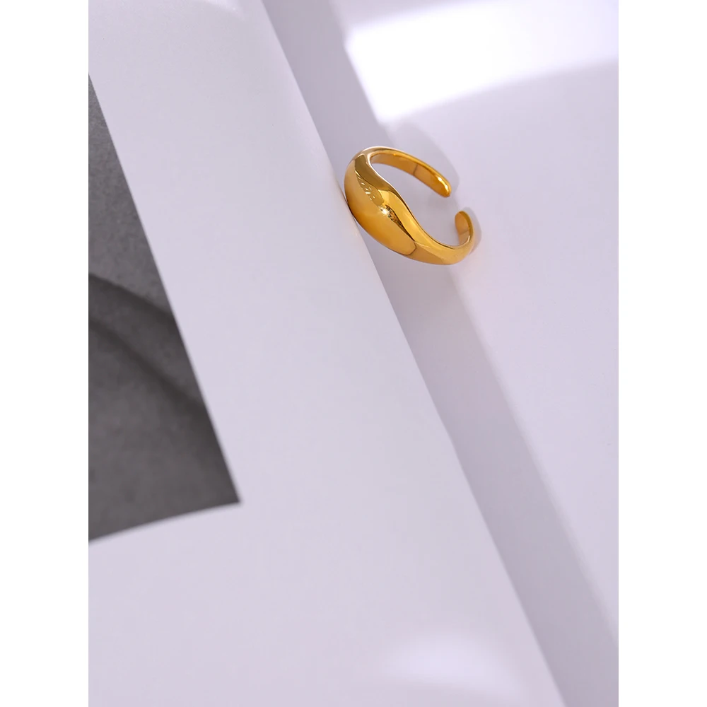 Женское кольцо-кольцо золотистого цвета с геометрическим узором | Украшения и