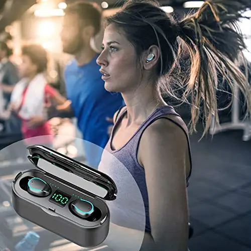 F9 TWS беспроводной Bluetooth наушники светодиодный дисплей наушники Спорт водонепроницаемый внешний аккумулятор гарнитура с микрофоном