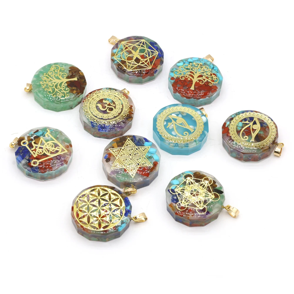 

Fine Orgonite Metatron's Cube Pendants 7 Chakras Energy Tree of Life Amulet for Jewelry Making Diy Women Necklace Gifts