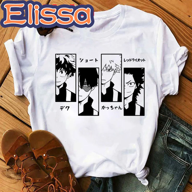 

Hot Japanese Anime My Hero Academia T Shirt Men Kawaii Cartoon Todoroki Dabi Graphic Tees Harajuku Unisex Bakugou T-shirt Male