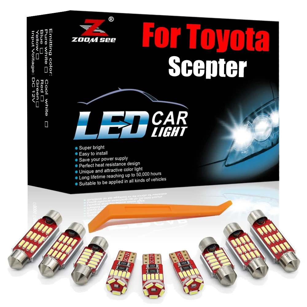

Brightest White Canbus LED Interior Kit 13pc For Toyota Scepter 1992-1996 Car Auto License Plate Dome Map Door Light Accessories
