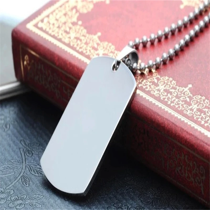 

Fashion Men Stainless Steel Army Tag Choker Pendant Polishing Bone Dog Tag Casual Party Necklace Pendant