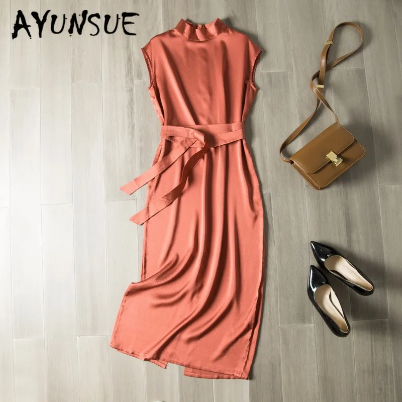 Женское платье из натурального шелка весеннее офисное 100% повседневное вечернее