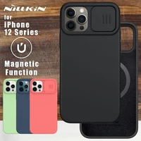 nillkin for iphone 12 pro max case magnetic adapt magsafe sillicone soft protective case back cover for iphone 12 pro