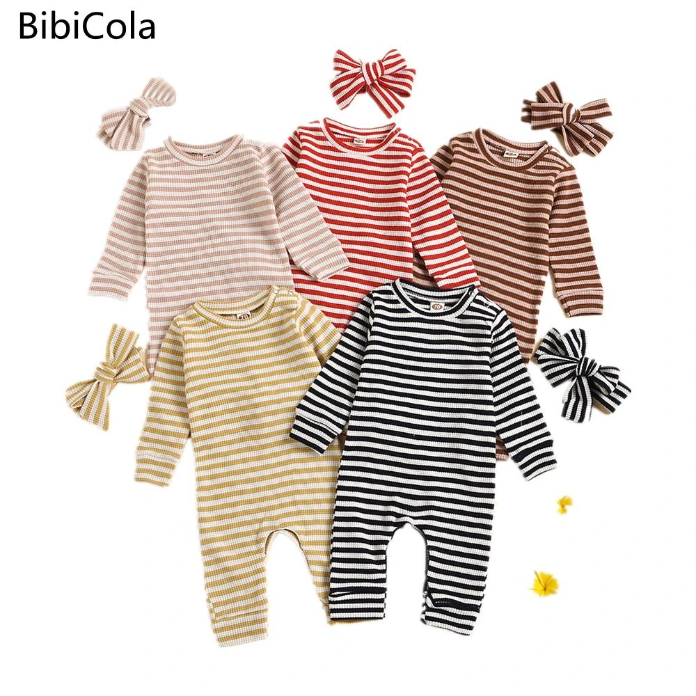 

Hot Sales 2022 Baby New Rompers Spring And Summer Baby Boy Stripe Baby Rompers With Hat Short And Long Sleeve Baby‘s Clothing