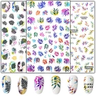 Наклейки для ногтей с цветами и листьями, переводные наклейки для ногтей