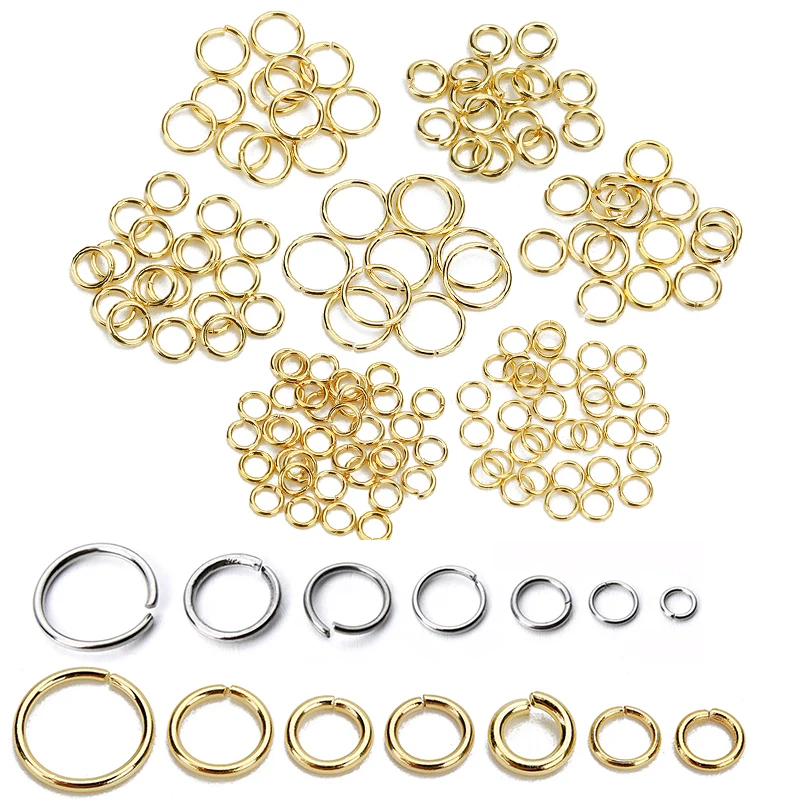 

100pcs 3 4 5 6 7 8 10mm Stainless Steel Open Jump Rings Split Rings Connectors For DIY Jewelry Finding Making Accessories