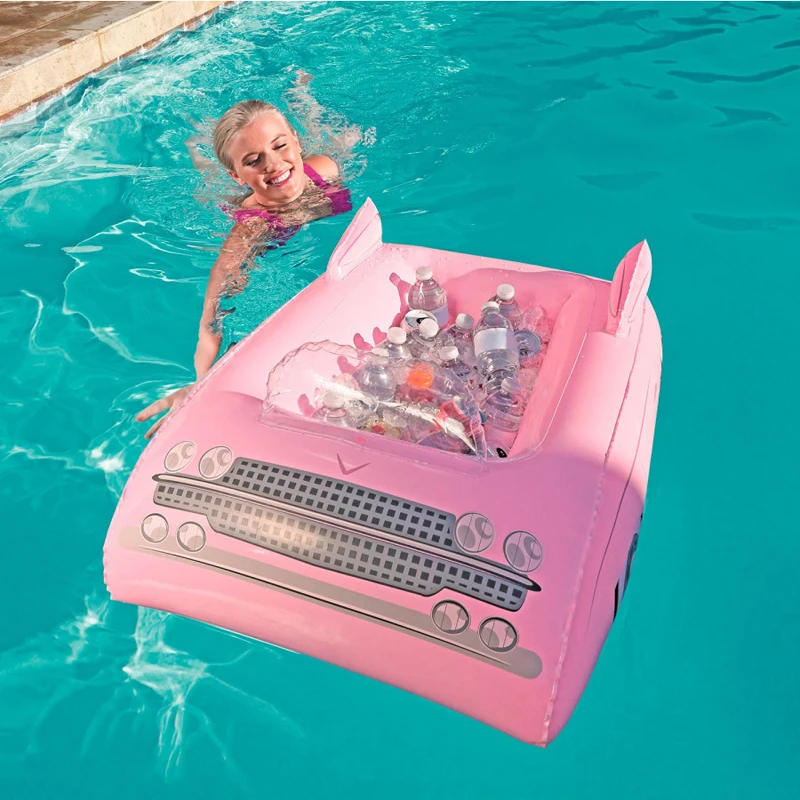 

Inflatable Car Ice Bucket Drink Holder Pool Floating Beverage Salad Fruit Serving Bar Cooler Pool Party Accessories Water Fun