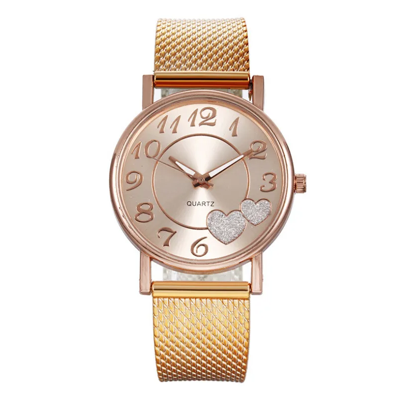 

Mesh Belt Love Heart-shaped Quartz Wrist Watches for Women