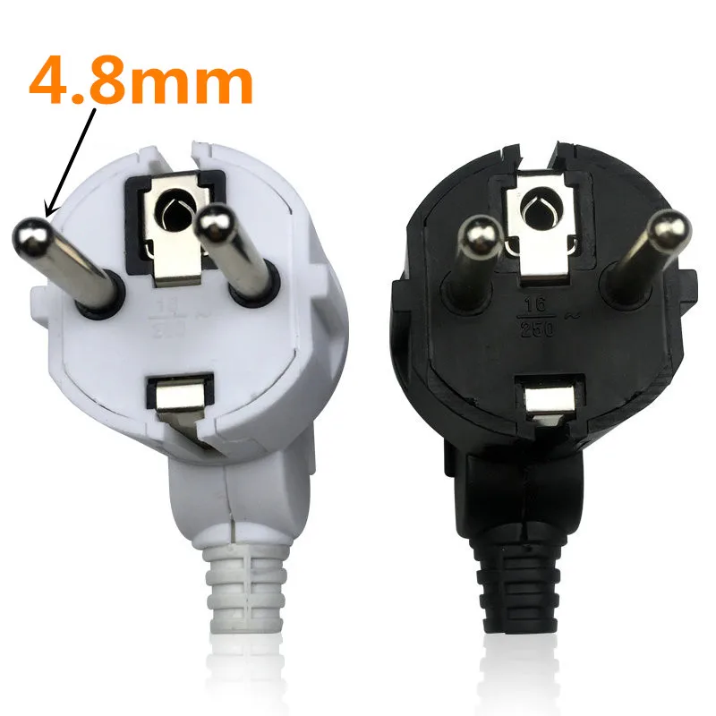 Eu AC Power Adapter Socket 16A 250V Connector Cable Electrical Plug White Black Male Converter Adaptor Detachable | Электроника