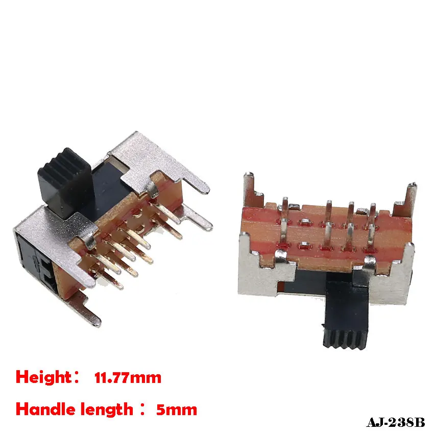 1 шт. панель PCB 8-pin 3 позиции 2P3T DP3T переключатель слайдов Боковая ручка прямой