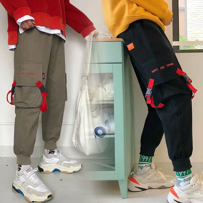 

2021 Men's Trousers Active Elastic Hip Hop Leisure Schoolboy Haren Male Printing Casual Pants Cotton Trend Joggers Sweatpants
