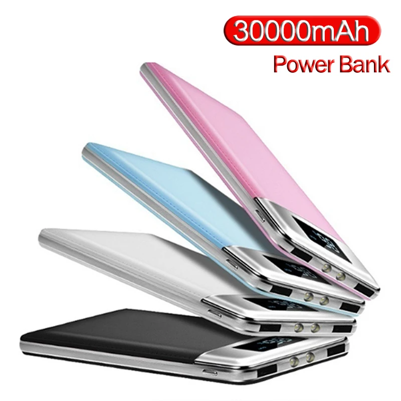 Внешний аккумулятор 30000 мАч большой емкости двойной USB Быстрый внешний зарядное