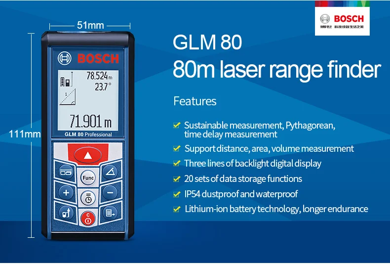 BOSCH лазерный дальномер 25/30/40/50/70/80/250 метров электронный инфракрасный объем номер линейка Высокоточный измерительный прибор