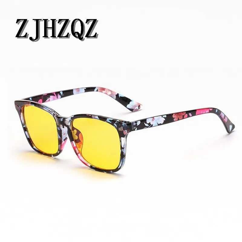 Flower Retro Round Flat Mirror Glasses classic Frame Full Rim Small Fresh Glass Anti-blue Light Night Vision Clear Eyeglasses Frames - Цвет оправы: Flower