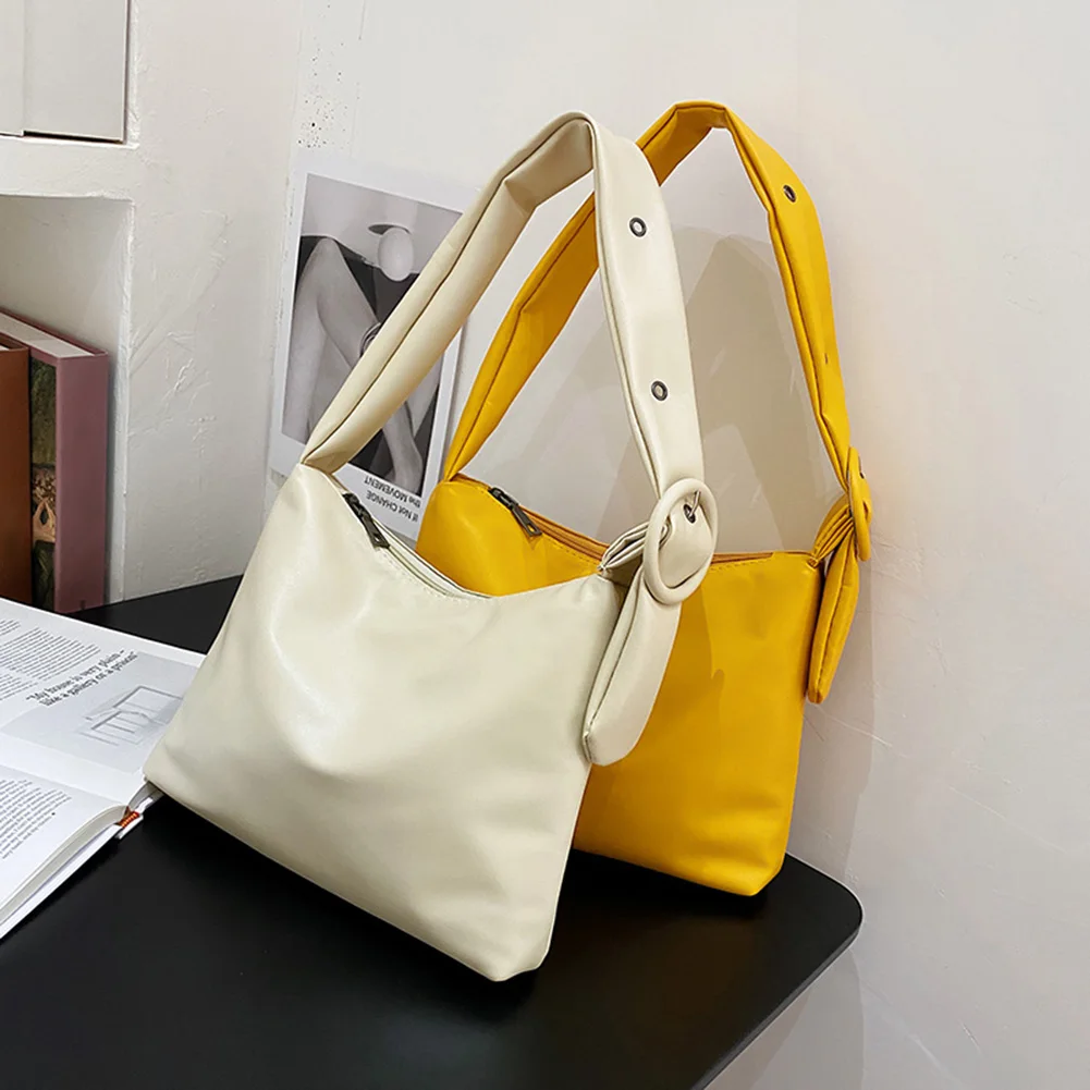 Сумка-мешок женская из искусственной кожи однотонная женский широкий ремень |