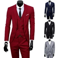2021 male suits blazer slim business formal dress waistcoat groom man suit exquisite weeding office set thin blazer