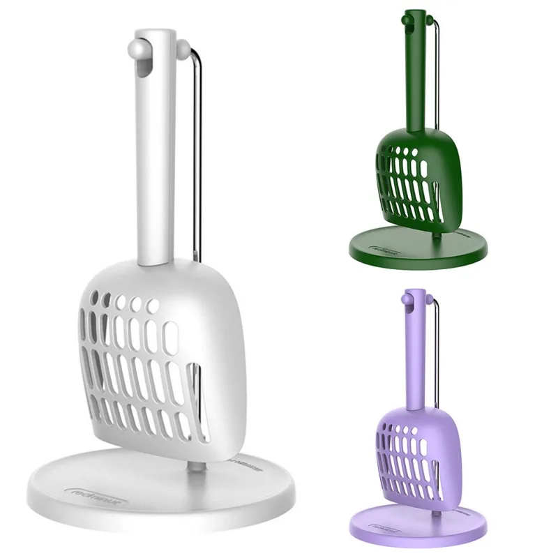 

Cat Litter Shovel with Support Set Creative Cat Litter Scoop Pinhole Ergonomic Long Handle Deep Shovel Pet Cleaning Supplies