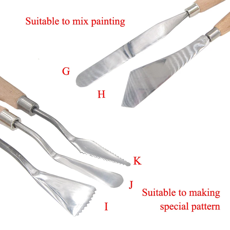 11Pcs Palette Texture Scraper Tool Paint Art Oil Mix Scrape Draw Spatula artist Painter Drawer Pigment watercolor Student | Дом и сад