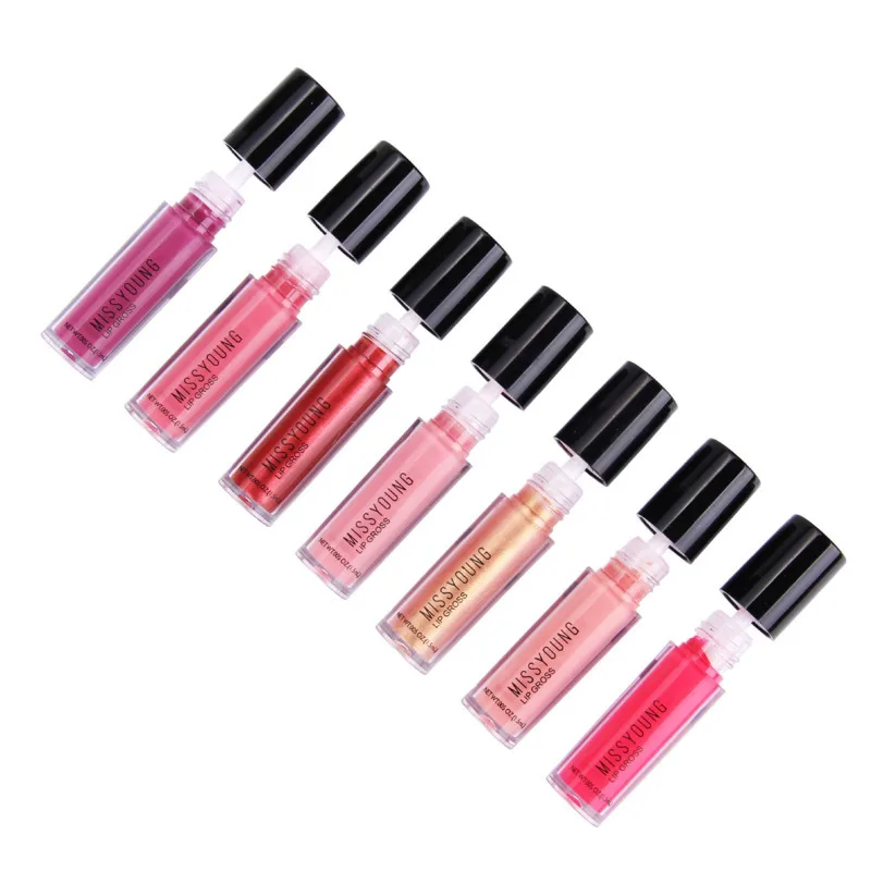 Новый 7 шт./компл. в бежевом и красном цветах бархатный матовый блеск для губ