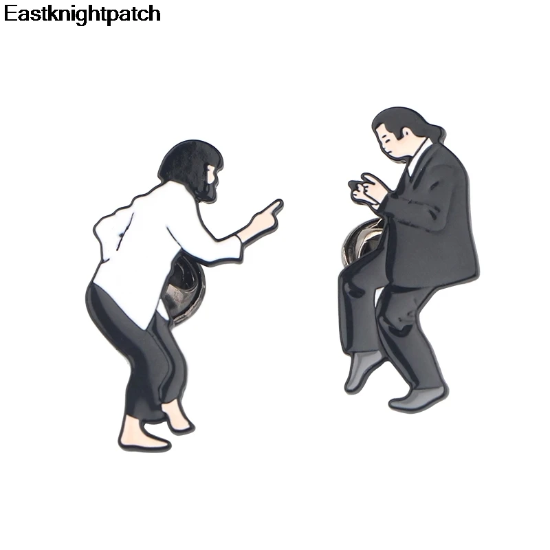 Криминальное изображение классический фильм пара цинковый сплав галстук значки