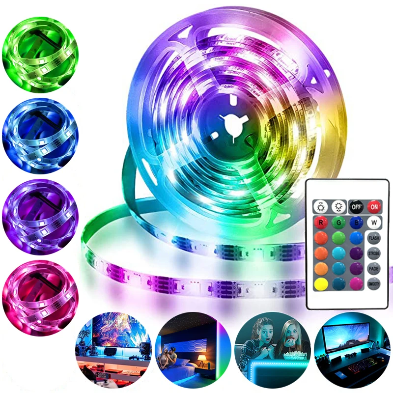 

LED strip lights 24-Key Infrared Control for Room Living Room Corridor Halloween Christmas Party Decoration