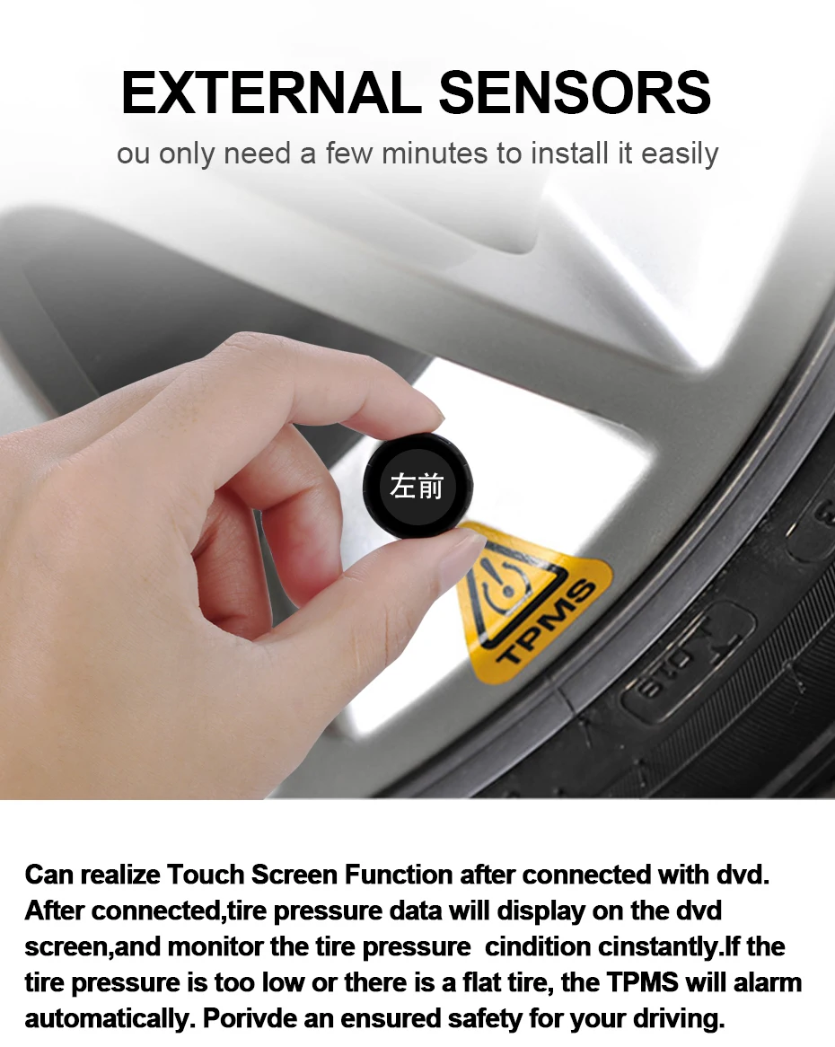 Isudar H53 Tire Pressure Alarm Monitor For Isudar H53 Series Android Car Multimedia Player TPMS