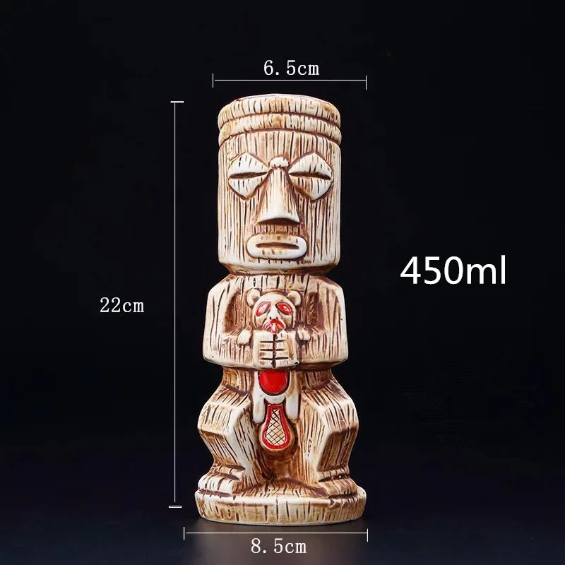 Фото Керамическая кружка Tiki 450 мл, креативная фарфоровая кружка для пива, вина, приспособление для бара №3