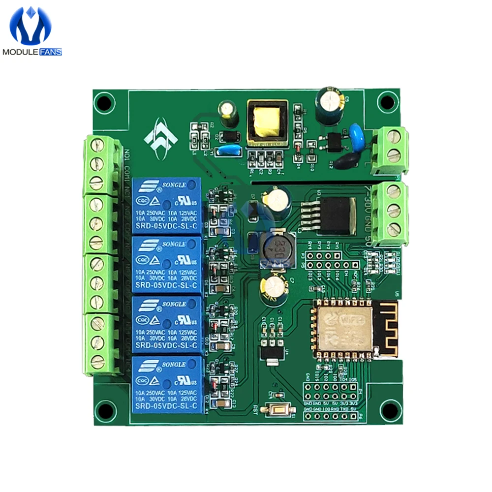 ESP8266 WIFI Dual 2/4-Channel Wifi Relay Module 110/220V Switch Controller Board AC/DC ESP-12F Development For Smart Home | Электронные