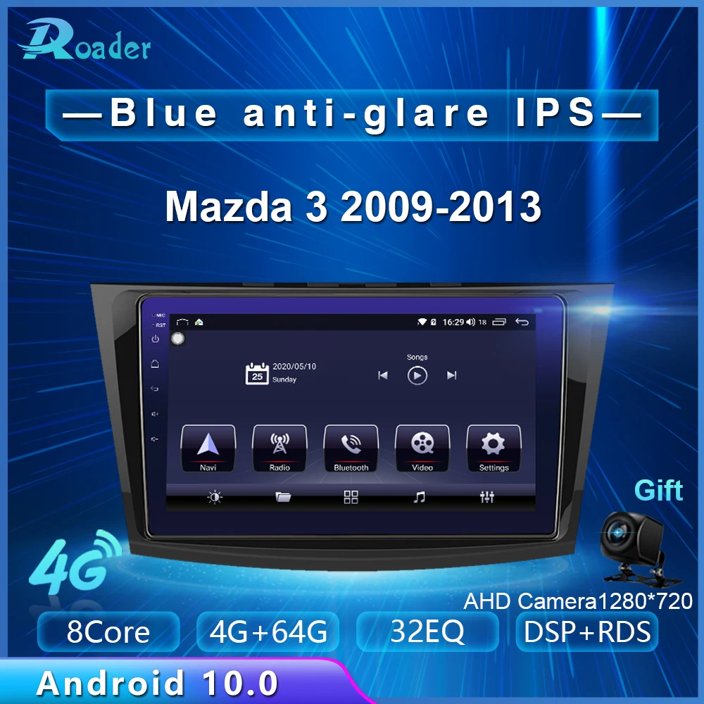 Автомобильный мультимедийный плеер Roader Android 10 0 автомобильный DVD для Mazda 3 2009 2010 2011