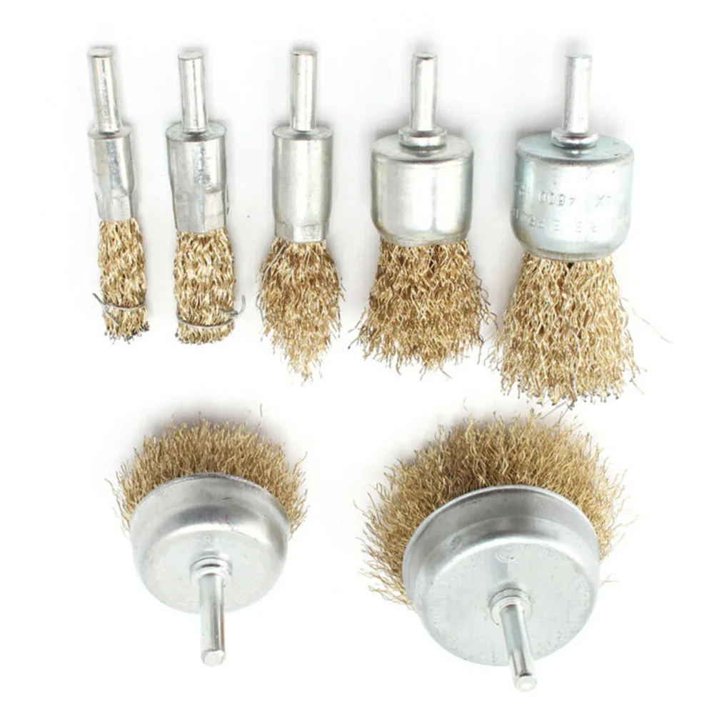 Поставка проволочной щетки части 7 шт. 16-75 мм Медь Нержавеющая сталь щетинок