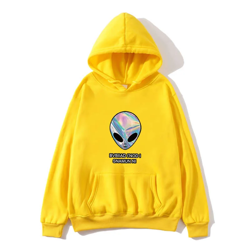 New Harajuku sweatshirt ladies warm hip-hop street clothing punk women hoodies horror fashion casual simple alien printed letter