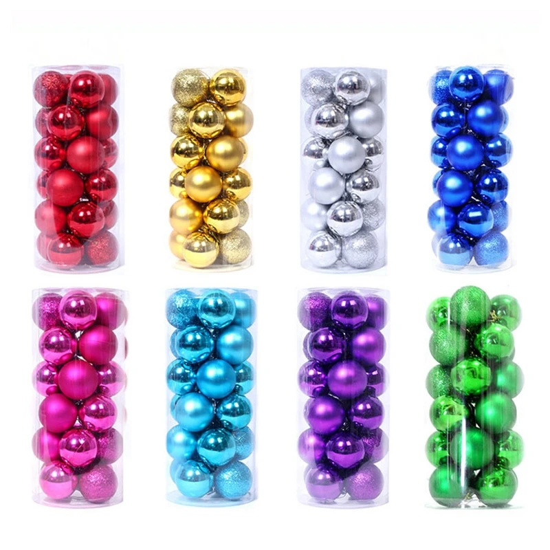 24 шт./лот 30 мм шар для украшения рождественской елки подвесной рождевечерние дома