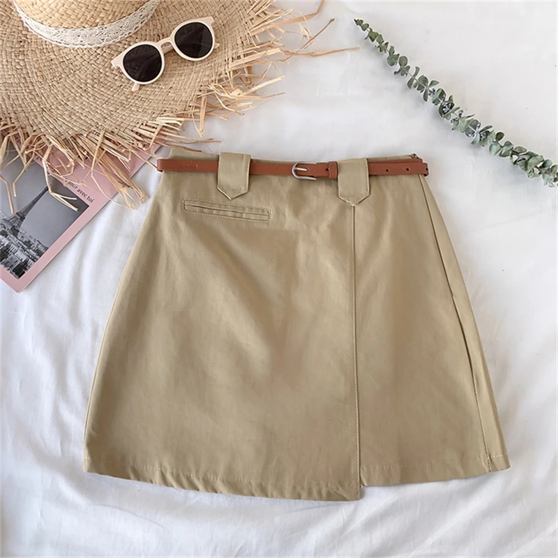 Женские повседневные юбки в японском стиле летняя мини юбка А силуэта преппи