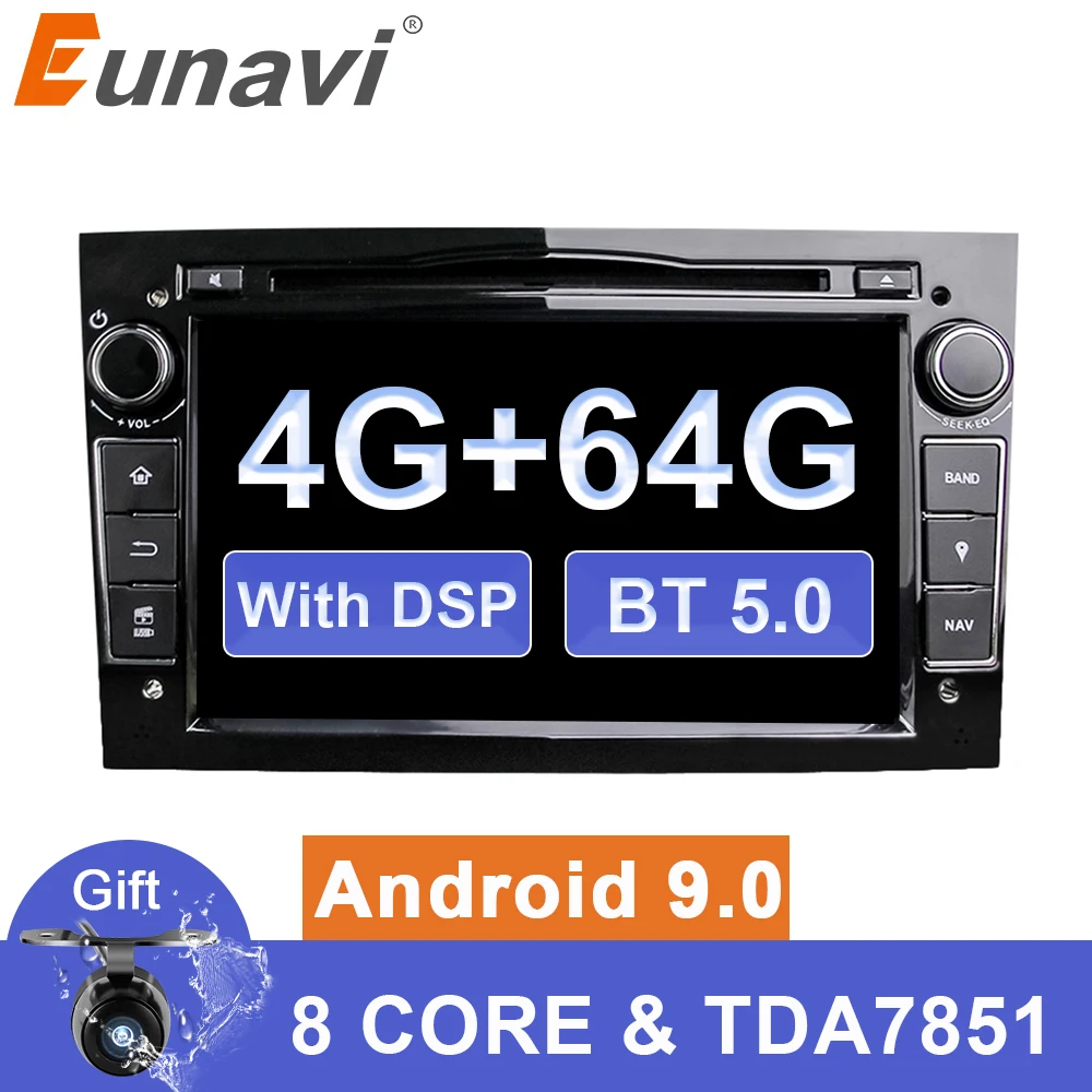 Eunavi 2 Din Android 9 автомобильный DVD мультимедиа для opel Vauxhall Astra H G J Vectra Antara Zafira Corsa Vivaro Meriva Veda gps радио
