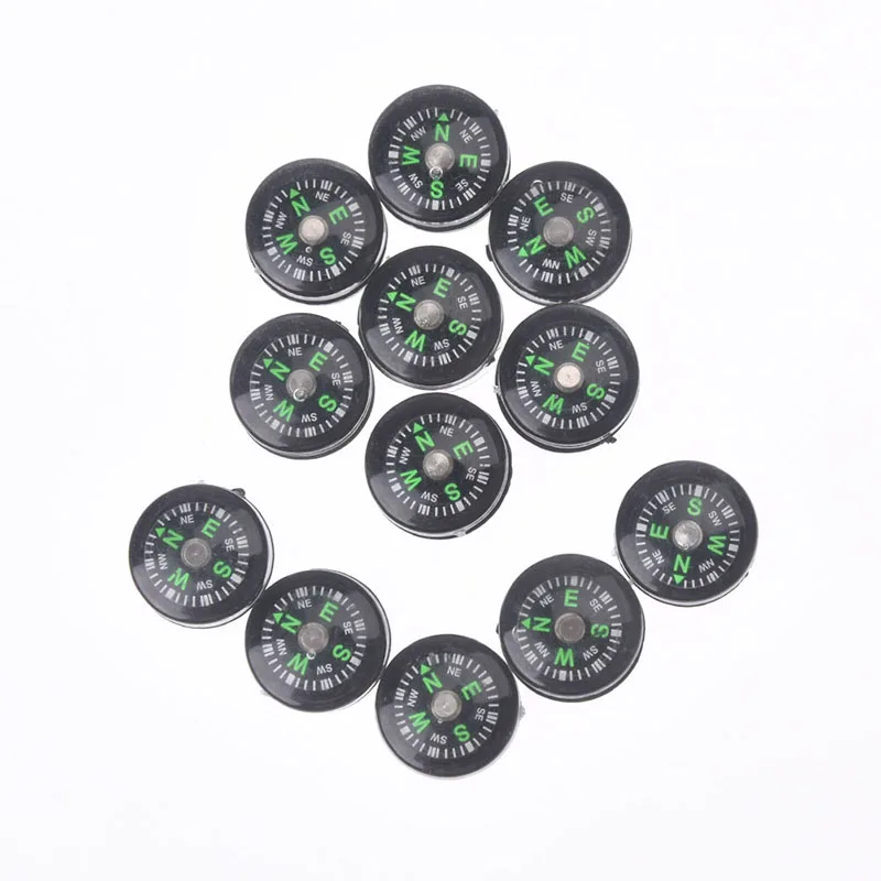 

12Pcs/Dozen Compass 15mm Buckle Mini Compass For Outdoor Camping Hiking Travel Emergency Survival Navigation Tool